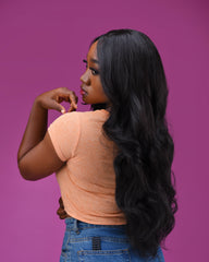 24" Synthetic Wavy with 5x5 Closure Wig